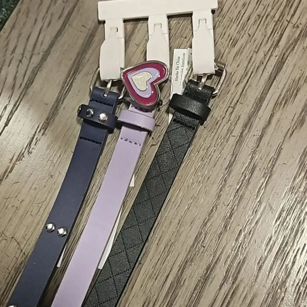 Girls' 3pk Belt Set, NEW